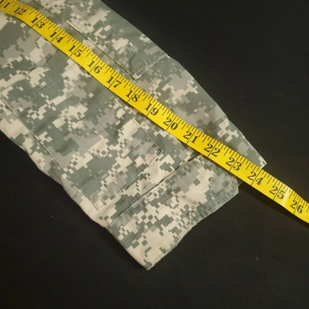 US Army Jacket Mens S Long Digital Camo Coat Combat Jacket Full Zip Size Small